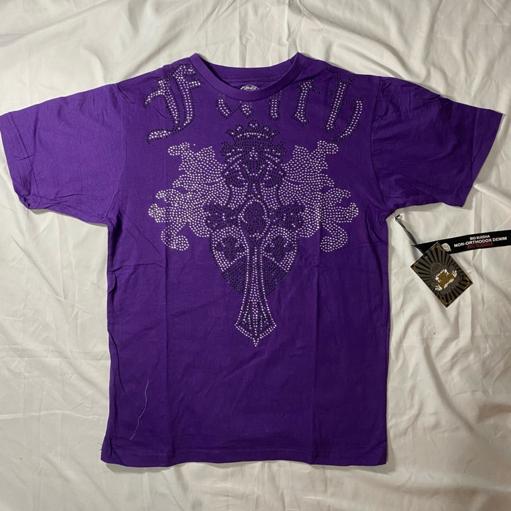 Big Buddha Rhinestone Tee Y2K | Size Medium | NWT |